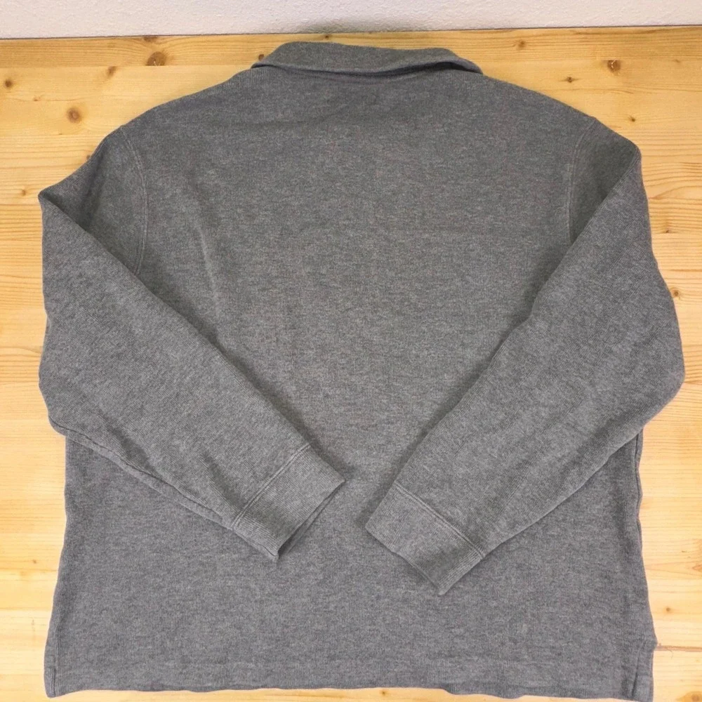 Polo Ralph‎ Lauren 1/4 Zip Pullover Sweater Gray XL Cotton Knit Casual Logo